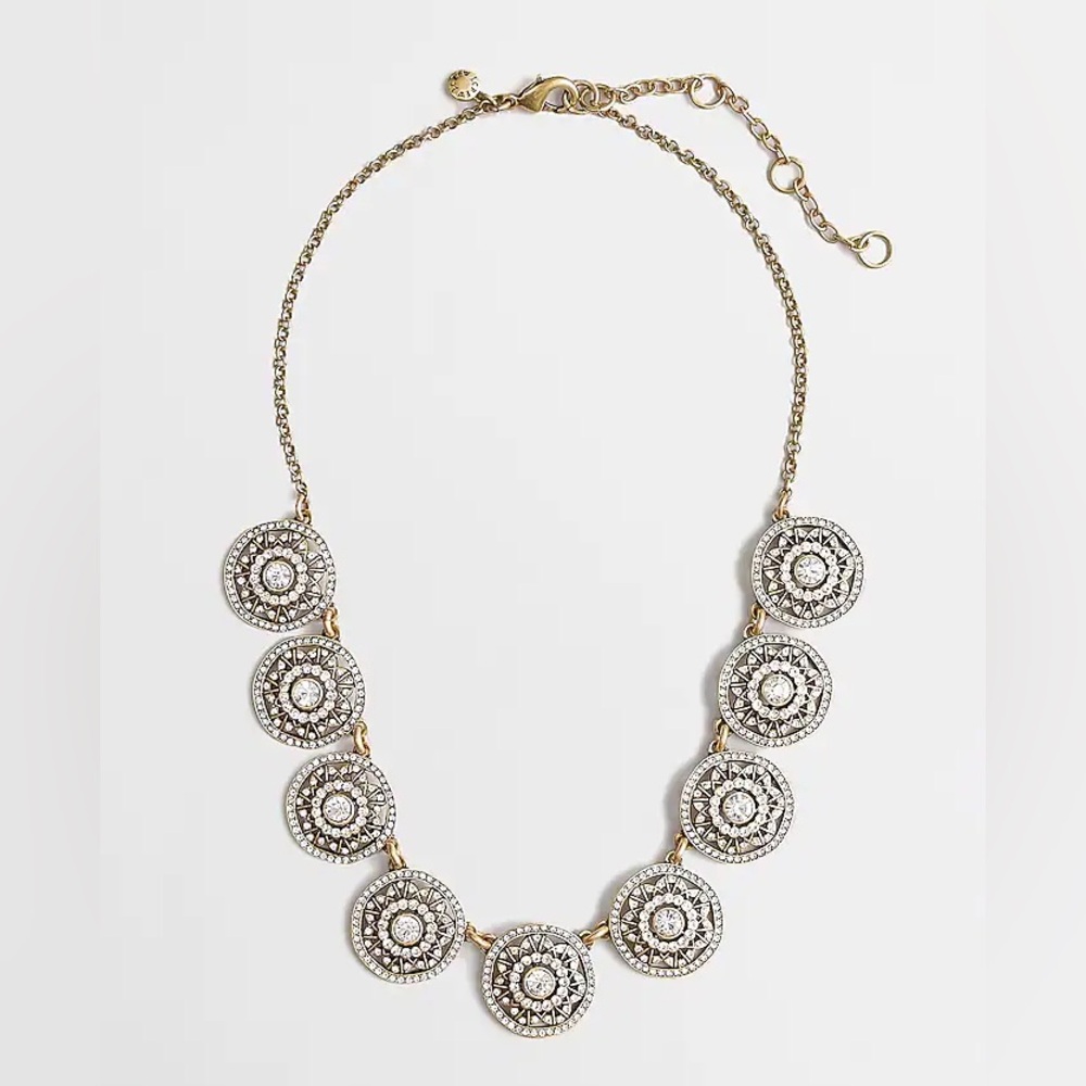 J Crew crystal pinwheel necklace